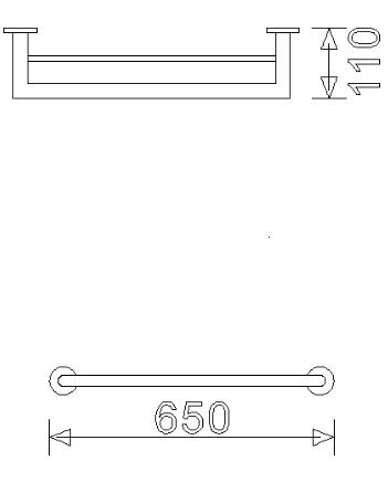 Sapho Temple dupla törölközőtartó 650x110 mm (TE011)