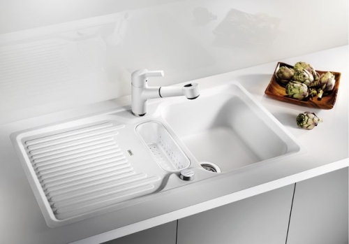 BLANCO CLASSIC 5S-F Silgranit munkalap szintbe építhető gránit mosogató  (fehér, #517653)
