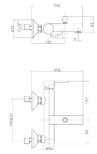 Sapho KATANA kád csaptelep KA10 (77CR7551)