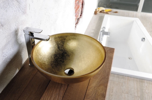 Sapho MURANO 40x13 cm arany üvegmosdó (AL5318-51)