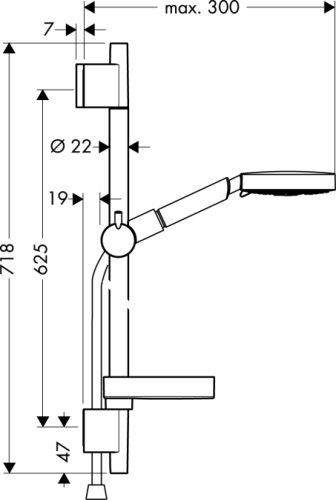 Hansgrohe Raindance S 120 Air 3jet UnicaS Puro zuhanyszett 0.65 m 27886 000 (27886000)
