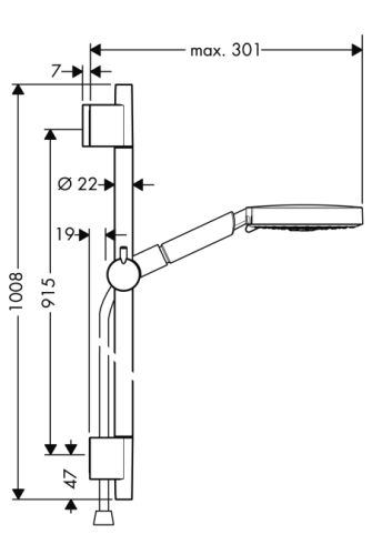 Hansgrohe Raindance S 150 AIR 3jet/UnicaS Puro zuhanyszett 0,9m 27895 000 (27895000)