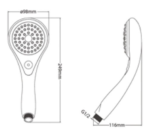 Aqualine szinterápiás zuhanyfej (S8018C)