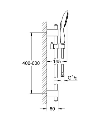 Grohe Power & Soul 27735 000 zuhanygarnitúra (27735000)