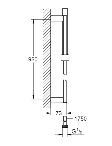 Grohe Euphoria Cube Stick 90 cm zuhanygarnitúra, króm 27700000