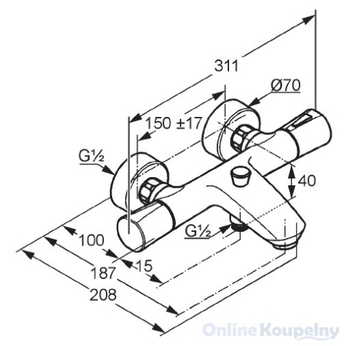 Kludi Zenta króm/fehér termosztátos kádtöltő csaptelep 351019138