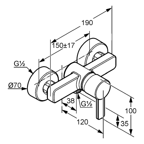 Kludi Zenta egykaros króm zuhanycsaptelep 388700575