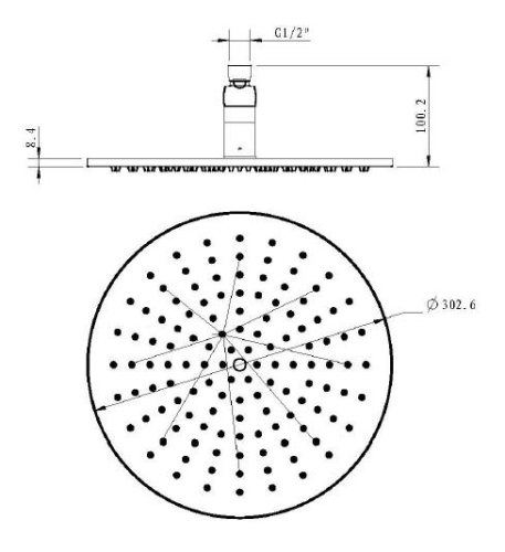 Sapho LED fejzuhany kör 300mm (MS593)