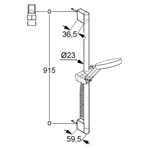 Kludi A-QA 3S zuhanygarnitúra 90 cm-es zuhanyrúddal 6574005-00