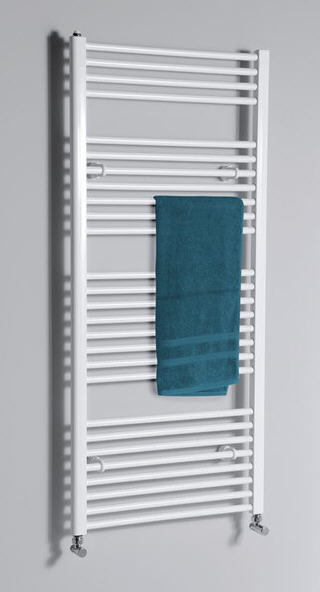 Aqualine egyenes fehér fürdőszobai radiátor (315 W, fehér, 970x450 mm, ILR94)