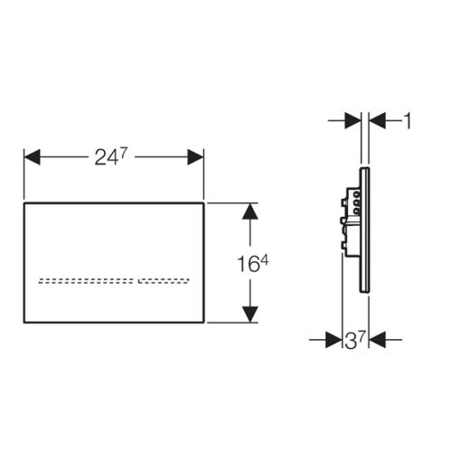 Geberit Sigma 80 érintésmentes tükröződő (reflexiós) üveg WC-öblítő működtető lap 12 cm-es tartályhoz (UP320) 116.090.SM.1