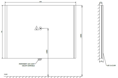 Sapho ALIX 100x75 cm-es tükör LED világítással (AL873)