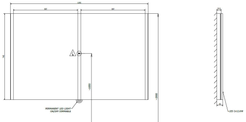 Sapho ALIX 120x75 cm-es tükör LED világítással (AL893)