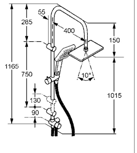 Kludi Esprit THERMOSTAT DUAL SHOWER SYSTEM 5609505-40
