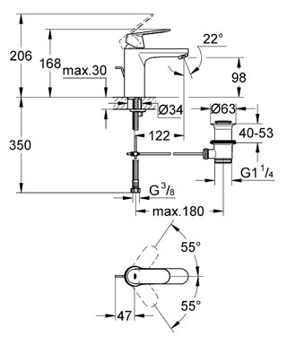 Grohe Eurosmart Cosmopolitan 23325 000 egykaros mosdó csaptelep (23325000)
