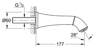 Grohe Grandera kádbeömlő 13341 000 (13341000)