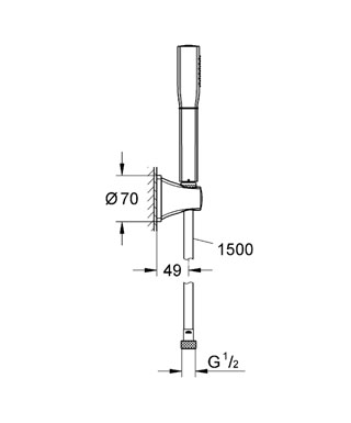 Grohe Grandera króm/arany kézizuhany fix tartóval 27993 IG0 (27993IG0)