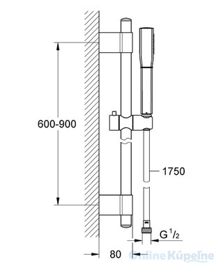 Grohe Grandera króm/arany kézizuhany rudas fali tartóval 26038 IG0 (26038IG0)