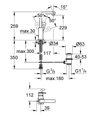 Grohe Quadra mosdócsaptelep 23297 000 (23297000)