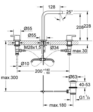 Grohe Lineare 3-lyukas mosdócsaptelep 20305 000 (20305000)