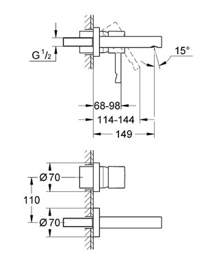 Grohe Essence 2-lyukas fali mosdócsaptelep 19408 000 (19408000)