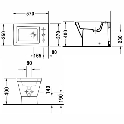 Duravit 2nd floor álló bidé 013610 00 00