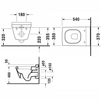 Duravit 2nd Floor fali WC 222009 (2220090000)