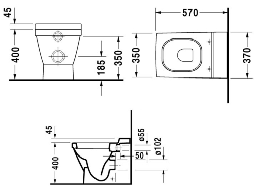 Duravit 2nd Floor álló wc 011009 00 00