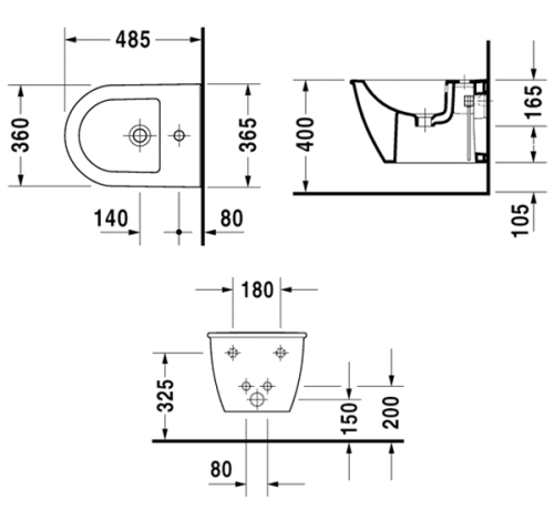 Duravit Darling New compact fali bidé 2256150000