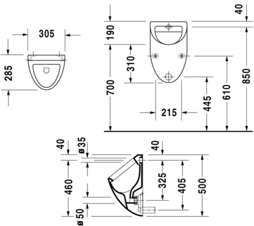 Duravit Darling New Fizz piszoár 082336 00 00