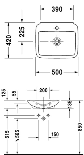 Duravit PuraVida 50x42 cm kézmosó 072050 00 00