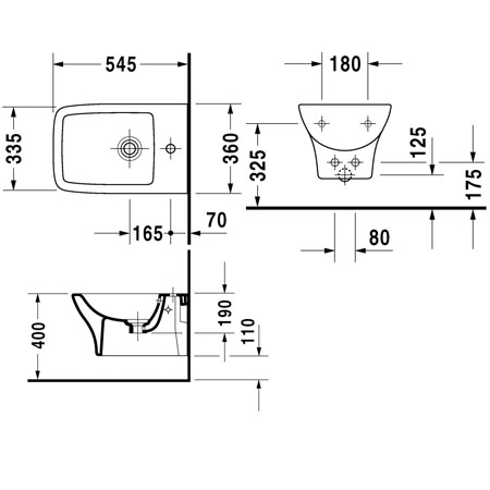 Duravit PuraVida fali bidé 224715 00 00