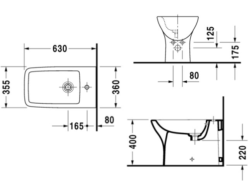 Duravit PuraVida álló bidé 224710 00 00