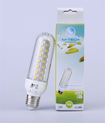 M-Tech E27 Global 46 LED SMD 230V, 9W 680Lm Meleg Fehér 3000K, 5050, MTL403 led izzó