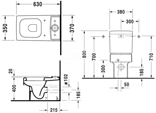 Duravit Vero monoblokkos wc tartállyal 211609 00 00 + 090910 00 05
