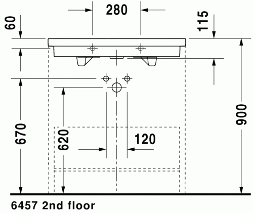 Duravit 2nd floor 80x50 cm mosdó 0491800000