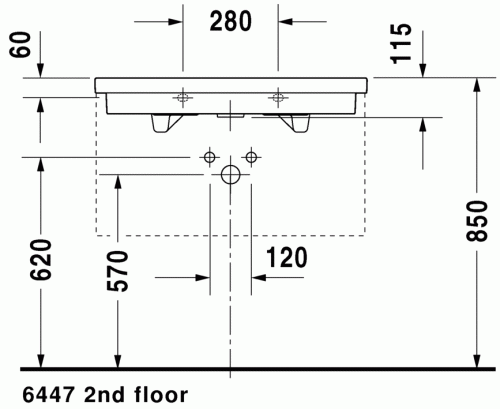 Duravit 2nd floor 80x50 cm mosdó 0491800000