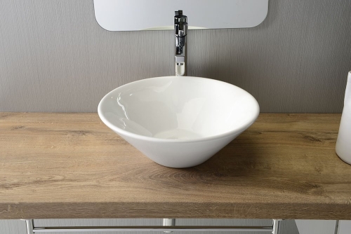 Aqualine COMILLAS 42x15 cm kerek ráültethető mosdó lefolyó nélkül BH7012 (K)