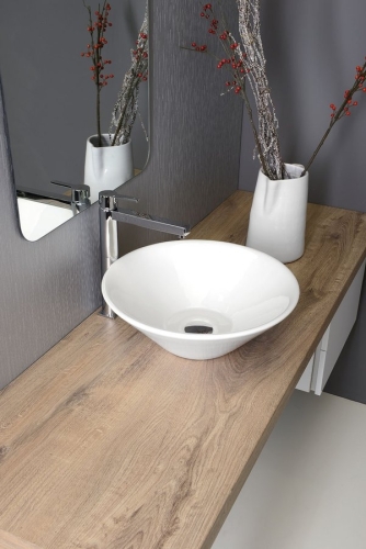 Aqualine COMILLAS 42x15 cm kerek ráültethető mosdó lefolyó nélkül BH7012 (K)