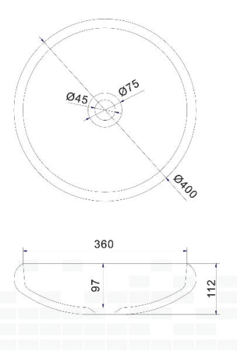 Sapho THIN ráültethető mosdó 400x112mm, matt fehér (WN192)