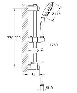 Grohe Euphoria zuhanygarnitúra Pure 90 cm-es zuhanyrúddal 27228 001 (27228001)