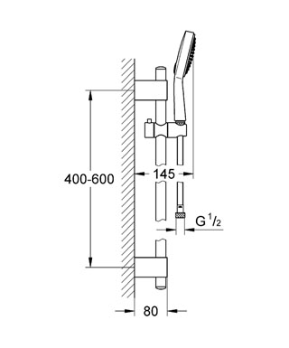 Grohe Power&Soul Cosmopolitan zuhanygarnitúra 27754 000 (27754000)