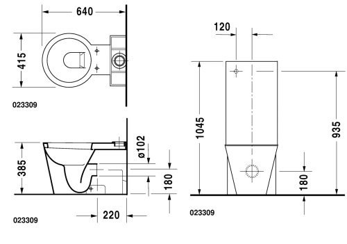 Duravit Starck1 monoblokkos wc 023309 00 64+872710 00 85
