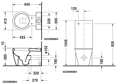 Duravit Starck1 monoblokkos wc 023309 00 64+872710 00 85