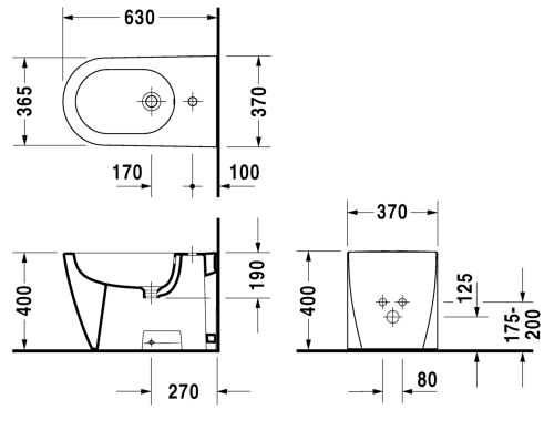Duravit Starck2 álló bidé 2272100000