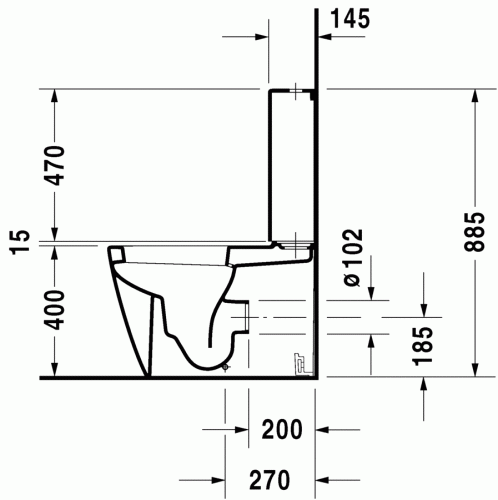 Duravit Starck2 monoblokkos WC 214509 00 00+093300 00 85