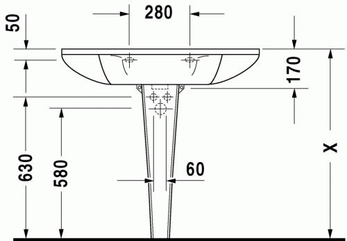 Duravit Starck1 90x55 cm mosdó 040590 00 00