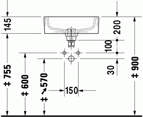 Duravit Starck1 Ø 48 cm ráültethető mosdó 0446480000