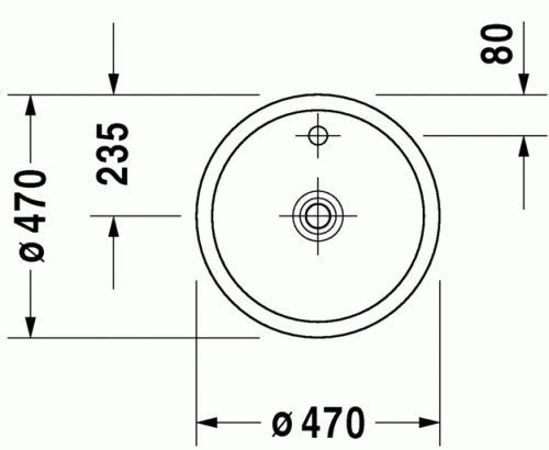 Duravit Starck1 Ø 47 cm ráültethető mosdó 0386470027