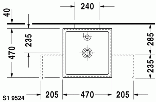 Duravit Starck1 47x47 cm bútorral aláépíthető mosdó 038747 00 00